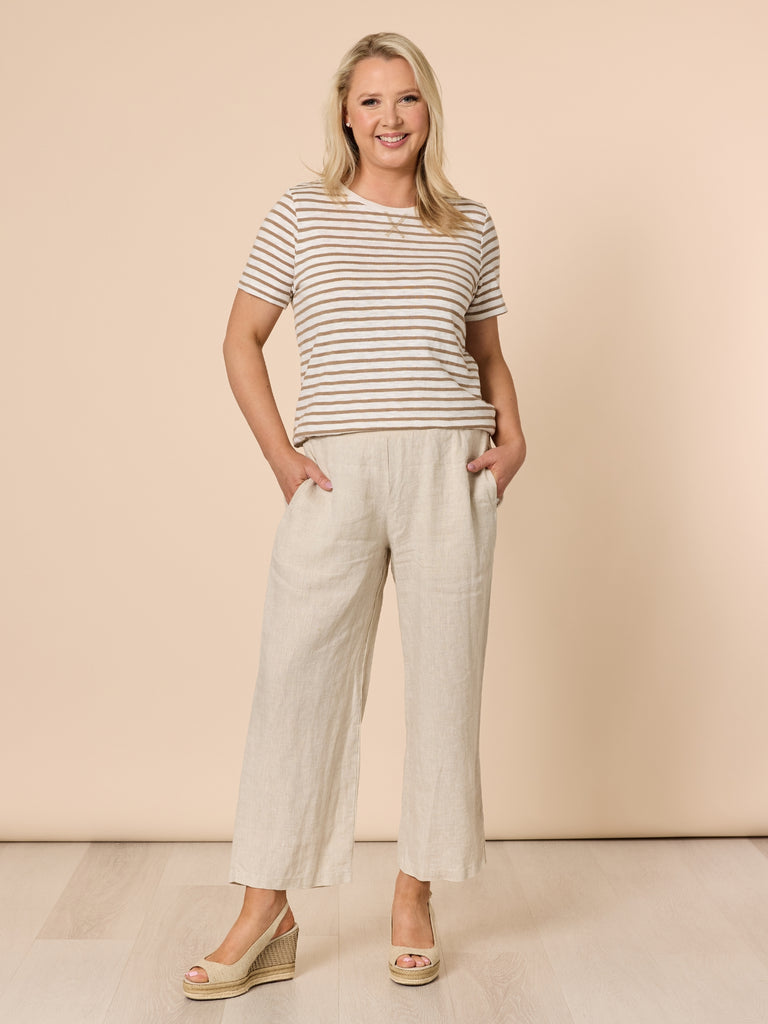 Lara Linen Wide Leg Pant - Natural GORDON SMITH