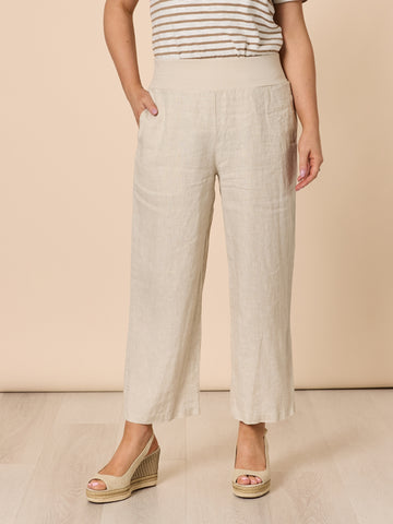 Lara Linen Wide Leg Pant - Natural GORDON SMITH