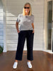 Lara Linen Wide Leg Pant - Navy