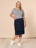 Mimi Ruffle Hem Linen Skirt - Navy GORDON SMITH