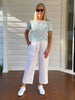 Lara Wide Leg Linen Pant - White