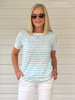 Classic Stripe Tee - Seafoam White