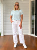 Classic Stripe Tee - Seafoam White