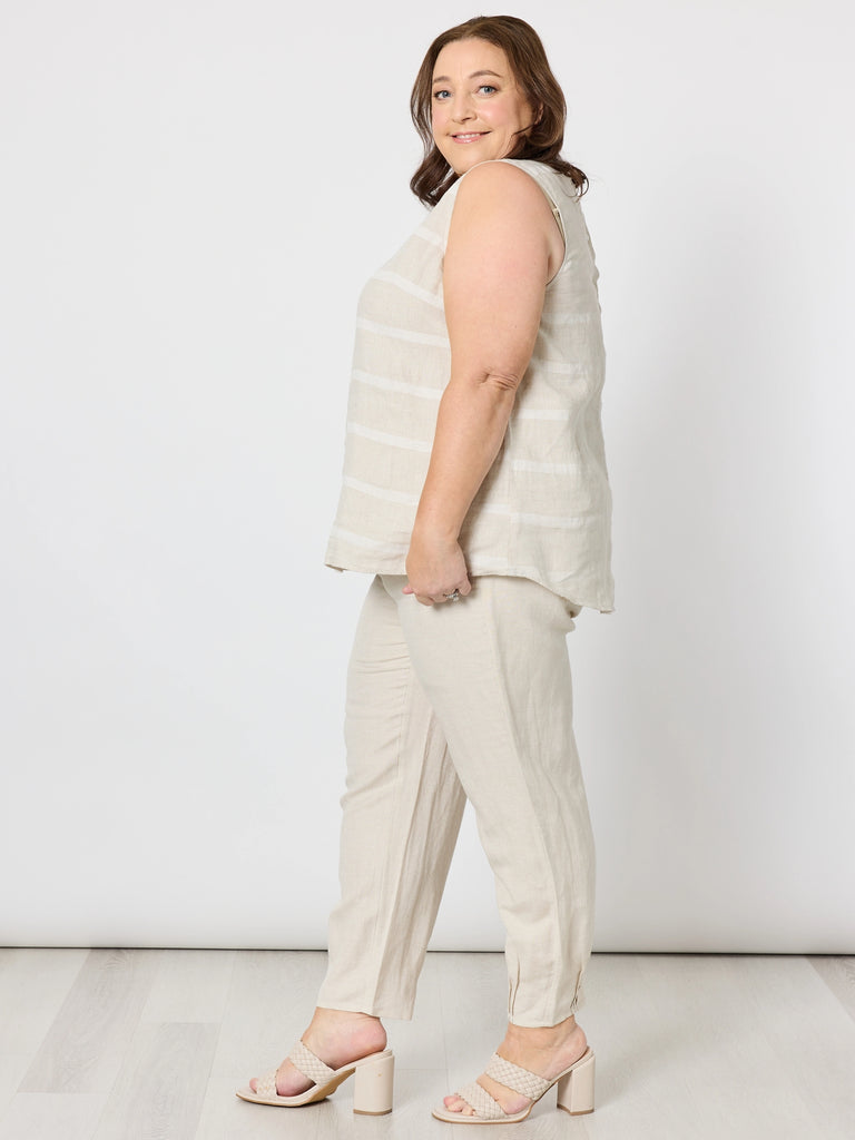 Lino Tapered Pant - Natural