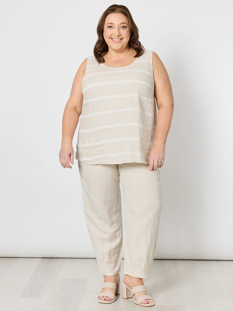 Lino Tapered Pant - Natural
