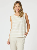 Patio Stripe Print Tank - Natural