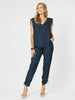 Luxe Ruche Tie Pant - Navy