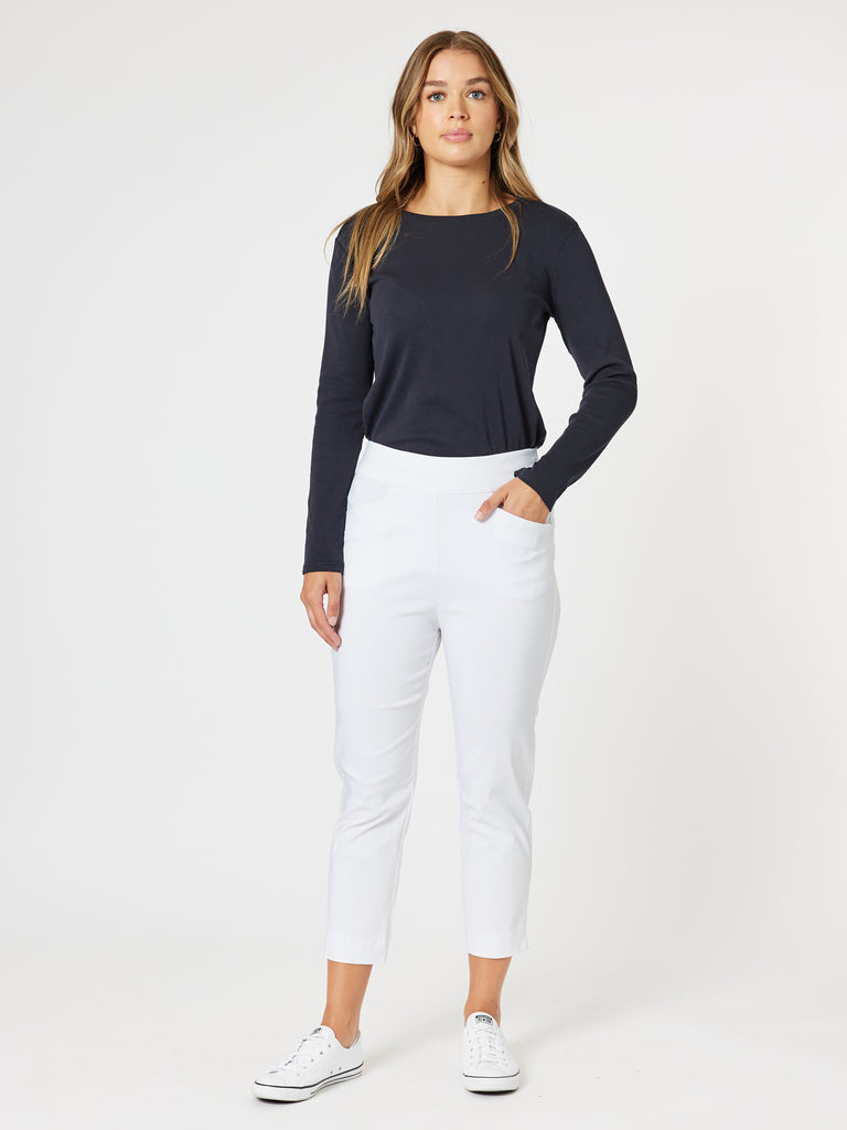 Harbour Cropped Pant - White