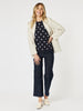Ascot Spot Top - Navy/White