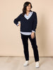 Avenue Slim Leg Cord Pant - Navy