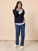 Hollywood Embroidered Star Straight Leg Jean - Denim
