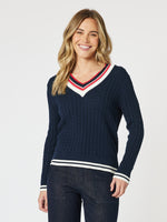 Oxford Cable Knit Jumper - Navy