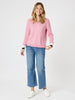 Harvard V Neck Jumper - Blush