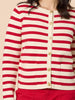 Cape Town Stripe Print Cardigan - Red Ivory
