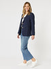 Beckham Pinstripe Blazer - Navy/White