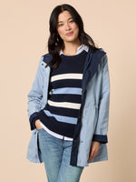 Highland Reversible Hooded Jacket - Navy Blue