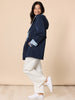 Highland Reversible Hooded Jacket - Navy Blue