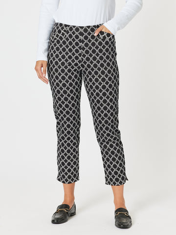 Clover Print Pant - Black/Ivory