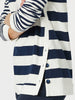 Newport Stripe Button Top - Navy Ivory