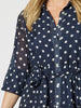 Sorrento Button Dress - Navy/White