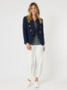 Sorrento Spot Top  -Navy/White