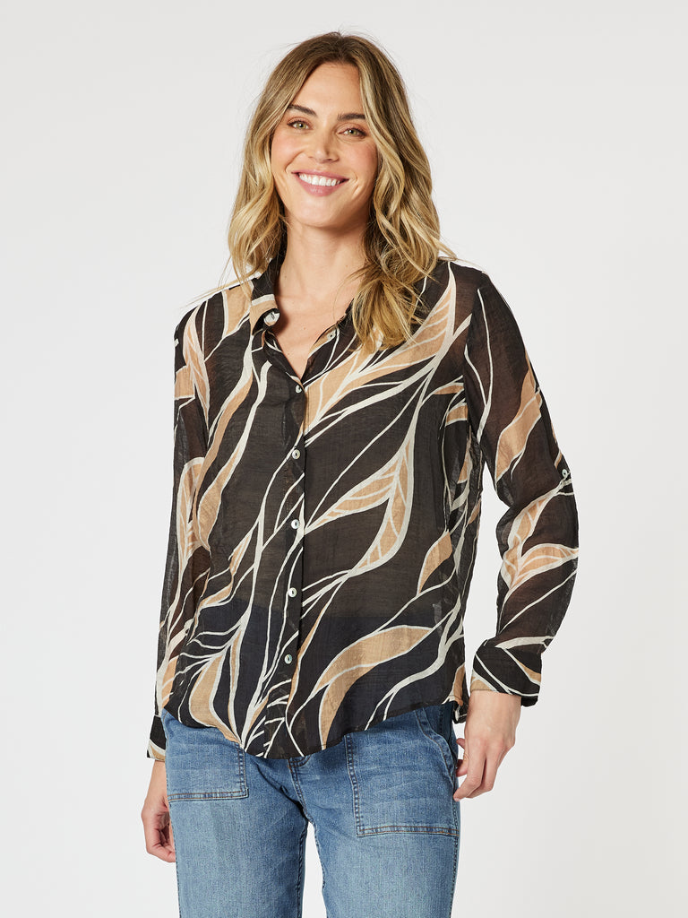 Wellington Print Shirt - Caramel