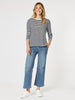 Saint Tropez Stripe Print Long Sleeve Tee - Black/White