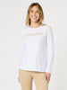 Provence Long Sleeve Embroidered Tee - White