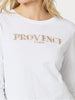 Provence Long Sleeve Embroidered Tee - White