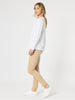 Provence Long Sleeve Embroidered Tee - White