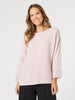 Chic Rib Knit Top - Blush
