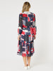 Brighton Button Dress - Navy Multi