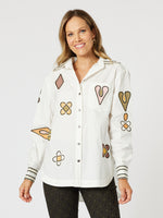 Aces Print Shirt - Peach