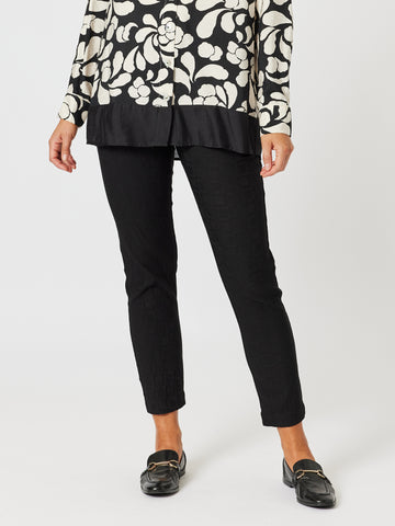 Ingrid Print Stretch Pant - Black