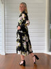 Maggie Floral Print Button Dress - Black/Multi