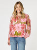 Hunter Floral Print Sheer Blouse - Blush Multi