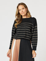 Glamour Stripe Knit - Black