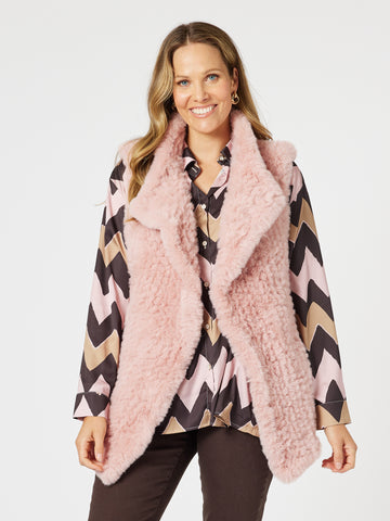 Minx Faux Fur Vest - Blush