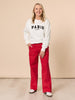 Hudson High Rise Wide Leg Jean - Red