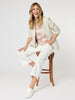 Hudson High Rise Wide Leg Jean - Ivory