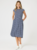 Nautical Stripe Dress-Navy/White
