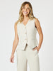 Lino Short Vest - Natural gordon smith