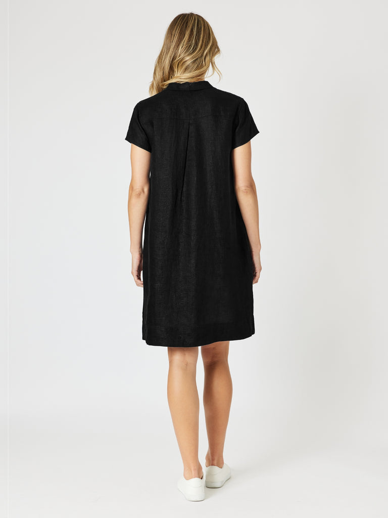 Delta Lino Dress - Black