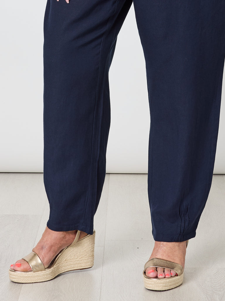 Lino Tapered Pant - Navy