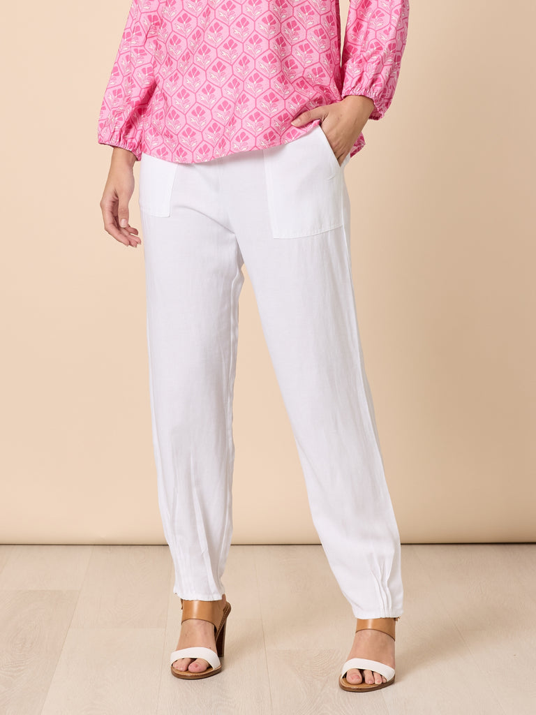 Lino Tapered Pant - White GORDON SMITH