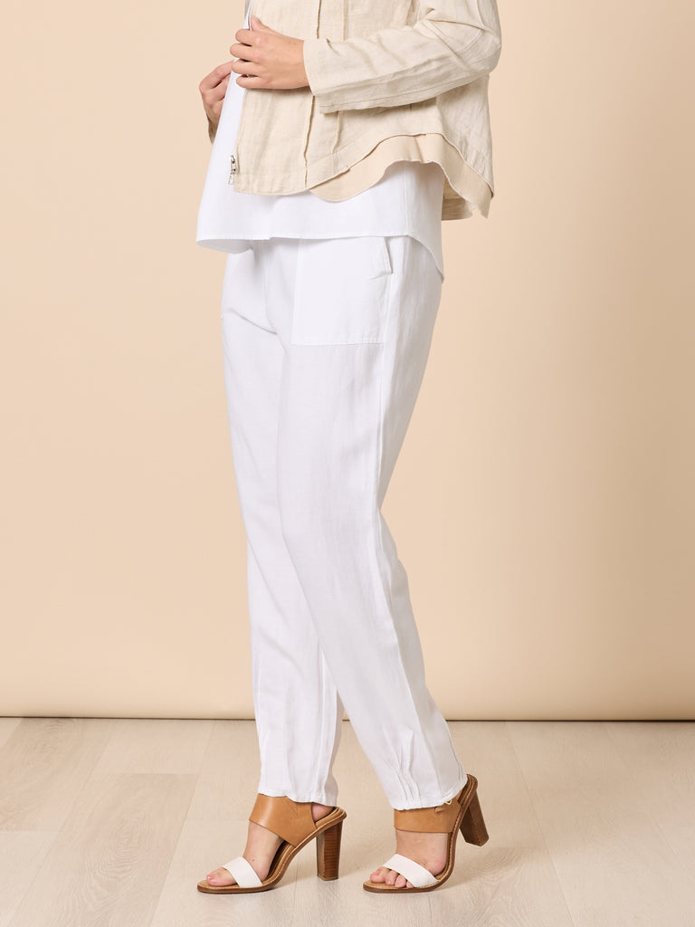 Lino Tapered Pant - White GORDON SMITH
