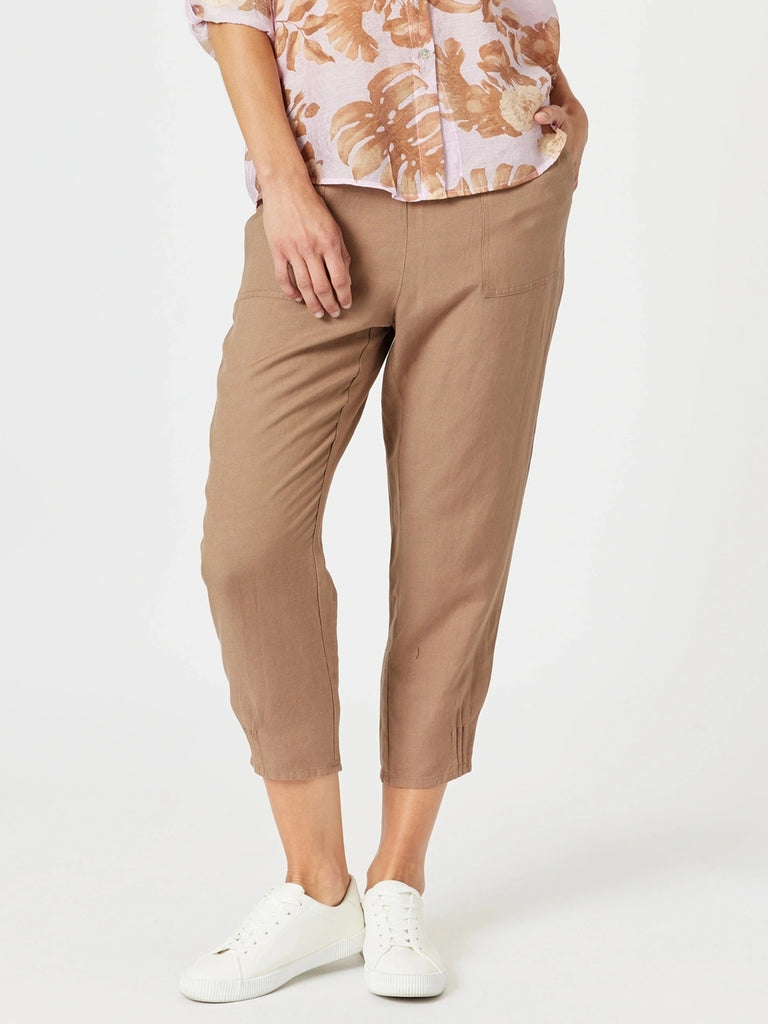 Lino Tapered Pant-Nutmeg