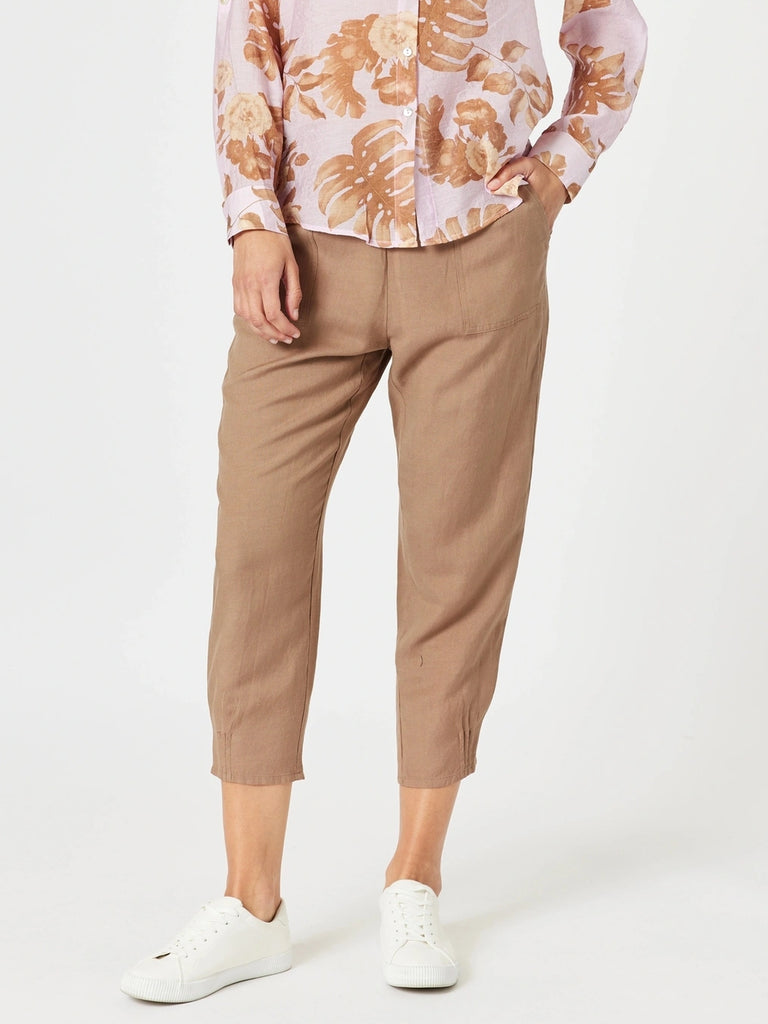 Lino Tapered Pant-Nutmeg