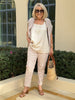Alexis Gingham Print Pant - Natural