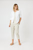 Sarah Linen Pleat Hem Pant - Natural